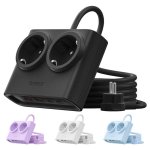 Régua de tomadas Orico PDC 6 em 1 2 USB-C PD 25W 2 USB-A cabo 1,6 m