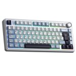 Teclado Aula F75 Gaming Mecánico Inalámbrico RGB Hot-Swap LEOBOG Reaper Glacier Blue
