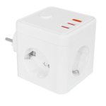 Prise multiple Silver HT 3 sorties Schuko 2 USB A 1 USB C avec interrupteur