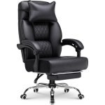 Sedia gaming GTPLAYER con poggiapiedi in pelle sintetica nera
