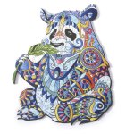Puzzle en bois Dam Electronics DIY Silhouette Panda A5 multicolore