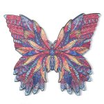 Puzzle en bois Dam Electronics Silhouette Papillon A3 Multicolore