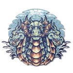 Puzzle en bois Dam Electronics DIY Silhouette Dragon A4 Multicolor