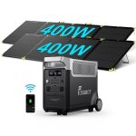 Estación de energía Fossibot F3600 Pro 3840 Wh, 3 AC, 6 USB, LiFePO4, kit solar