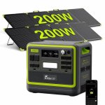 Estación de energía Fossibot F2400 2048 Wh 3 AC 6 USB LiFePO4 + 2 paneles solares