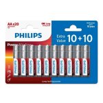 Pilas Philips Power Alkaline AA (LR6) 1,5 V Pack de 20 unidades