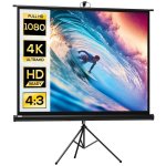 Pantalla de Proyector Homcom 84" 4:3 Enrollable Trípode Negro