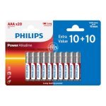 Pila alcalina LR03 AAA Philips Power Alkaline Pack 20