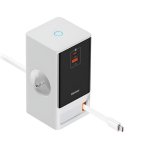 Estación Dock Baseus PowerCombo GaN III 65 W USB-C 2x USB-C 2x USB-A Blanca