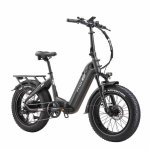 Bicicleta Eléctrica Plegable TTGO F6 Boost 250 W 70 Nm Batería 48 V 18 Ah Gris