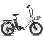 Bicicletta elettrica pieghevole Samebike CY20 Pro 36 V 13 Ah Shimano 7 velocità bianca
