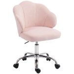 Cadeira de Escritorio Homcom com Rodas Basculante Altura Ajustavel Rosa