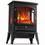Chimenea eléctrica Homcom 2000 W de suelo con efecto llama regulable