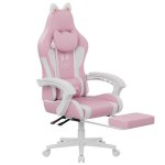 Cadeira Gaming Naspaluro Orelhas de Gato Ergonomica Rosa