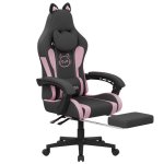 Gaming Stoel Kattenoren Naspaluro 90-135 Graden Zwart
