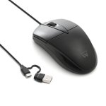 Ewent EW3301 Maus USB-A + USB-C 1200 DPI schwarz, beidhändig