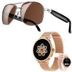 Blackview D1Pro Smart Glasses Bluetooth silber + X30 Smartwatch roségold