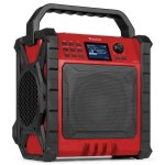 Radio de obra Audizio Jobsite XL 200 W Bluetooth 5.0 DAB+ FM AUX Roja
