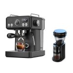 HiBREW H10A + G3 Siebträgermaschine 1,8 L 20 Bar, Mühle mit 34 Mahlstufen