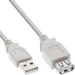 Extensão USB InLine 34618X 2.0 Tipo A macho-fêmea 1,8 m bege