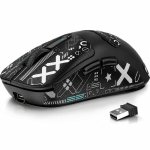 ATTACK SHARK X3 Gaming-Maus Tri-Modus 26000 DPI 49 g Schwarz/Weiß