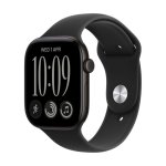 Apple Watch Series 12 GPS 46 mm aluminium noir avec bracelet Sport noir M/L