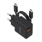 Cargador Aisens ASCH-20W2P084-BK GaN 20 W USB-C y USB-A