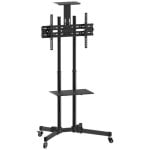 Rüsten Sie den Bodenständer mit Rädern für 37-70-Zoll-Bildschirm Vesa 600 x 400, max. 50 kg aus Rüsten Sie den Bodenständer mit Rädern für 37-70-Zoll-Bildschirm Vesa 600 x 400, max. 50 kg aus