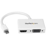 StarTech.com Adattatore Mini DisplayPort a HDMI e VGA - Convertitore audio/video da viaggio mDP 2 in 1 - 1920x1200 / 1080p - bianco