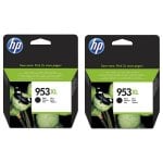 Lot de 2 cartouches d'encre noire haute capacité d'origine HP 953XL Lot de 2 cartouches d'encre noire haute capacité d'origine HP 953XL