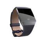 Cinturino in pelle traforata blu Fitbit piccolo per Ionic