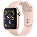 Apple Watch Series 4 GPS 44mm Retina OLED Aluminium Doré Bracelet Rose Résistance à l’eau Pulsomètre
