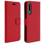 Custodia a portafoglio Avizar vintage rossa per Huawei P30