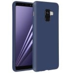 Custodia in silicone Forcell Soft Touch blu scuro per Samsung Galaxy A8