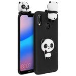 Custodia in silicone nera Avizar Panda Bear per Huawei P20 Lite