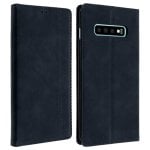 Avizar Étui portefeuille vintage bleu foncé pour Samsung Galaxy S10