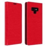 Étui portefeuille en cuir rouge Avizar pour Samsung Galaxy Note 9
