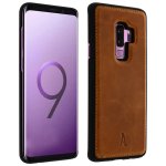 Étui en cuir véritable Akashi Camel pour Samsung Galaxy S9 Plus