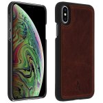 Étui en cuir véritable marron Akashi pour iPhone X/XS