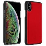 Étui en cuir véritable rouge Akashi pour iPhone X/XS