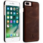 Étui en cuir véritable Akashi pour iPhone 6 Plus/6S Plus/7 Plus/8 Plus