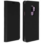 Avizar Funda Libro Cartera de Cuero Negra para Samsung Galaxy S9 Plus