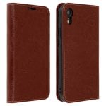 Étui en cuir marron foncé Avizar pour iPhone XR