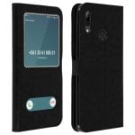 Custodia a libro Avizar con doppia finestra nera per Huawei P Smart 2019/Honor 10 Lite Custodia a libro Avizar con doppia finestra nera per Huawei P Smart 2019/Honor 10 Lite