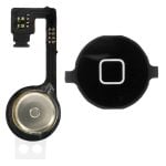 Avizar Schwarzer Ersatz-Home-Button mit Verbindungsband für iPhone 4S