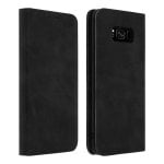 Avizar Étui portefeuille vintage noir pour Samsung Galaxy S8