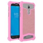 Coque en silicone effet cuir rose Avizar pour smartphones de 5" à 5,3" Coque en silicone effet cuir rose Avizar pour smartphones de 5" à 5,3"