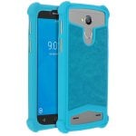 Avizar Coque en Silicone Effet Cuir Turquoise pour Smartphones de 5" à 5,3"
