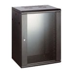 Armadio Rack da Parete Powergreen 19" 12U 600x600mm + Termostato + 2 Ventole + 1 Vassoio Fisso