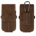 Custodia Avizar con moschettone marrone per smartphone 4,7".